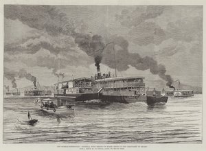 The Burmah Expedition, Flotilla, with Troops on Board, going up the Irrawaddy to Bhamo
